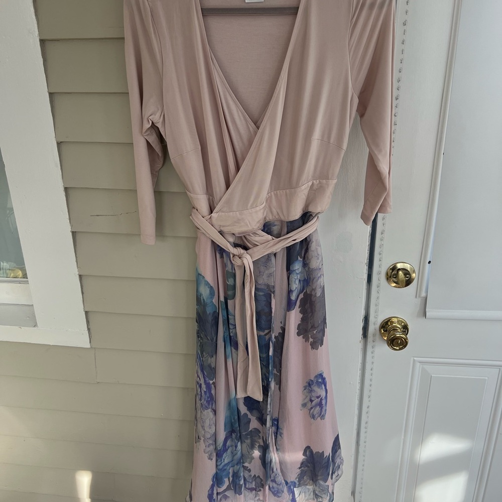 Seraphine Luxe Maternity Midi dress (floral, pink, blue) size 10